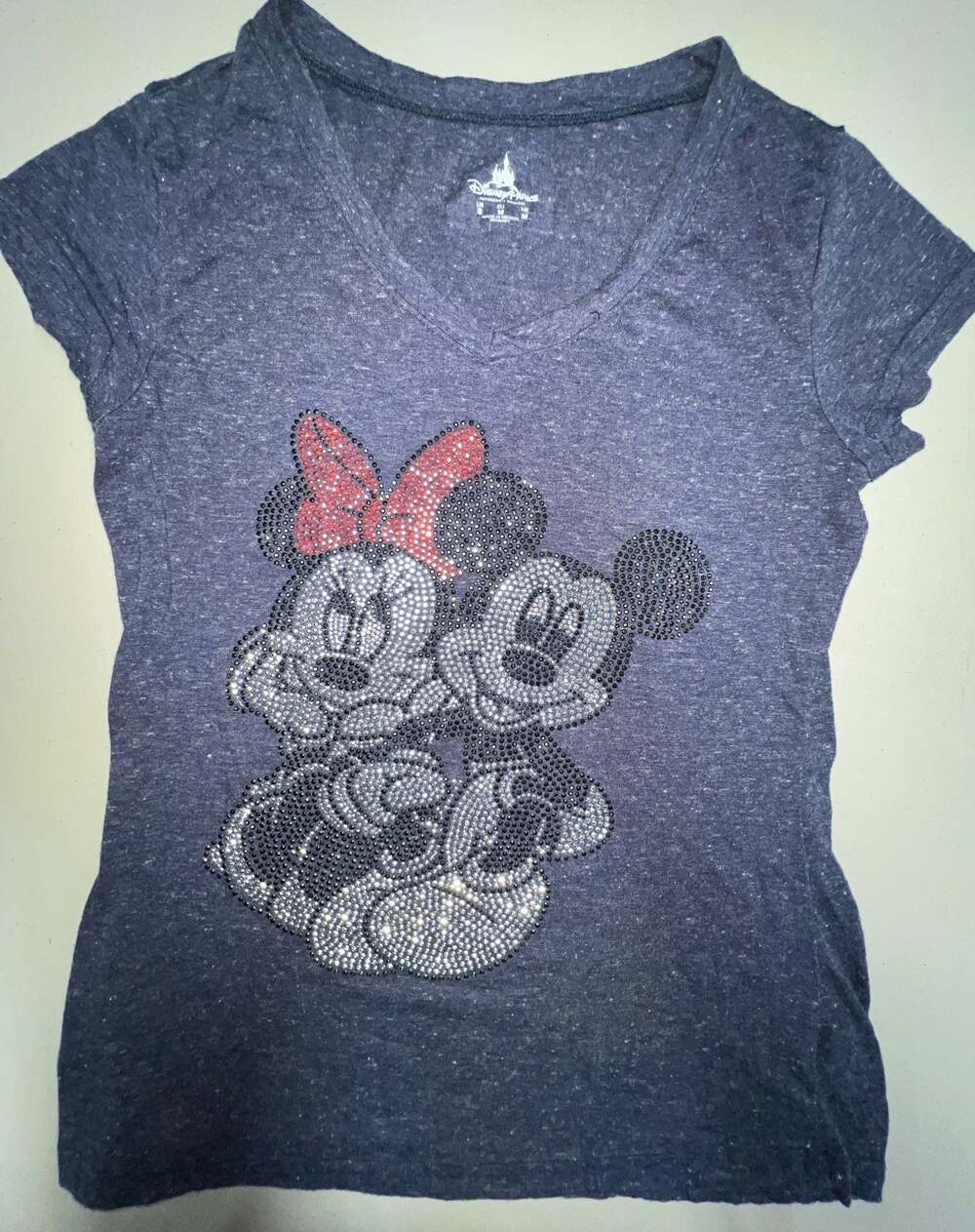 Disney Parks Mickey & Minnie Bling Tee Womens S